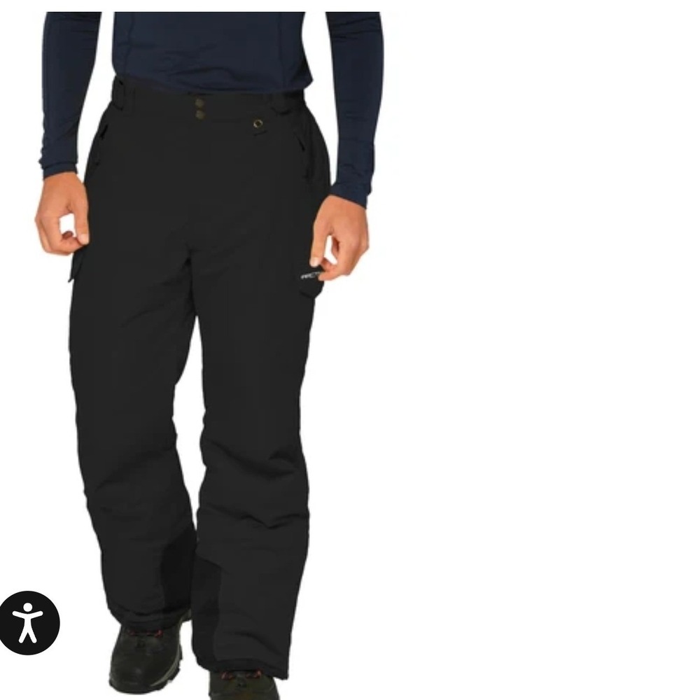 Arctix Mens Insulated Cargo Snow Pants Black Large Regular Ski Snowboard 5K